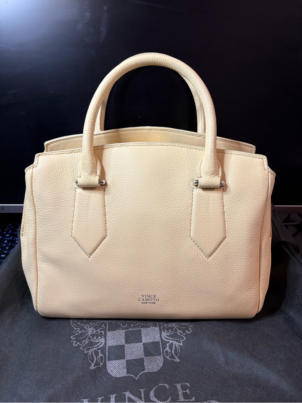 Vince Camuto Butter Yellow Leather Top-Handle Satchel